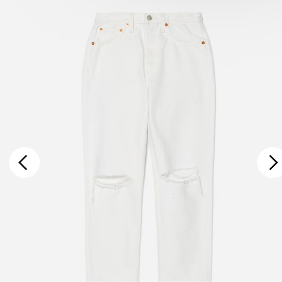 Re/Done 70s Stove Pipe Jeans Destroyed in White, Size 31 NWT $285 - Picture 5 of 10